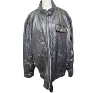 Boston Harbour Vintage Black Lambskin Leather Jacket Size 2X Full Zip